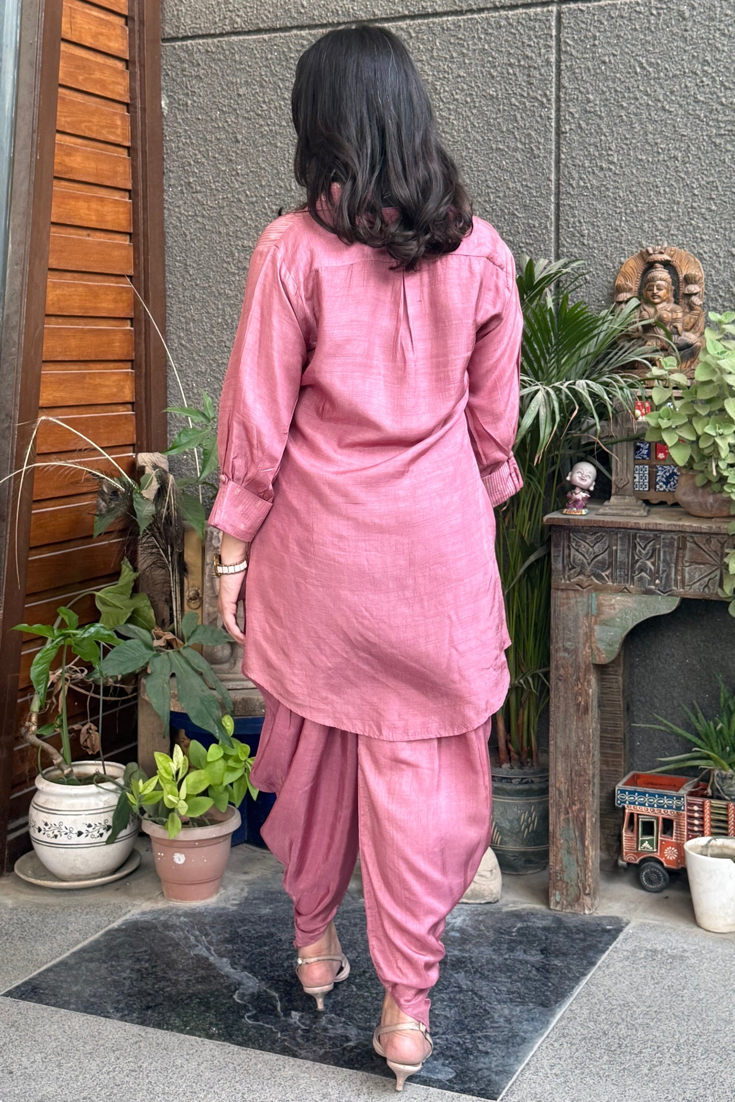 Pink Tunic and Dhoti Co-ord Set