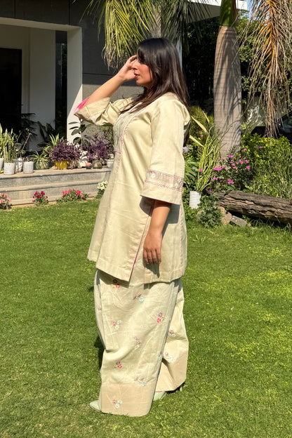 Pastel Green Floral Farshi Co-ord Set