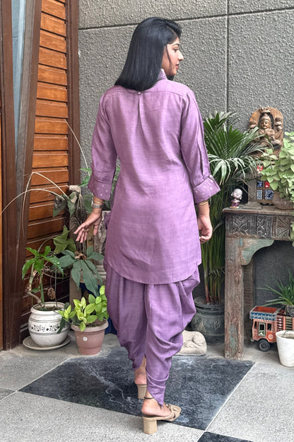 Purple Tunic and Dhoti Co-ord Set