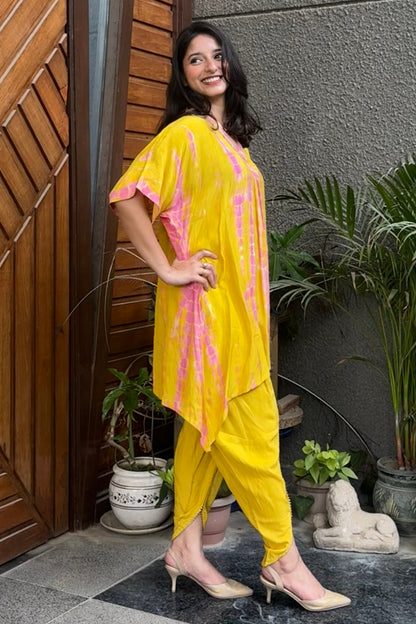 Yellow and Pink Kaftan Co-ord Set