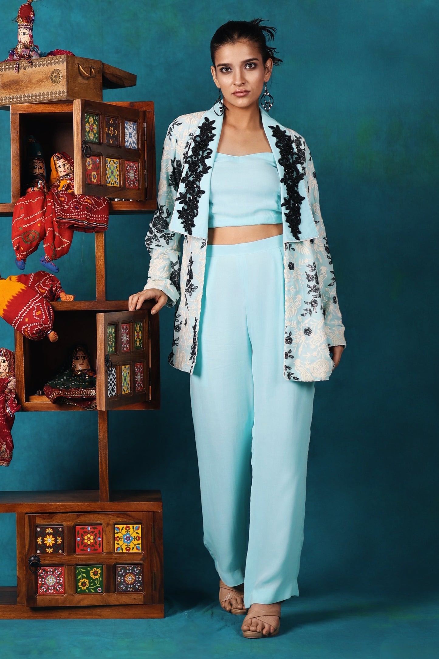 Powder Blue Pantsuit