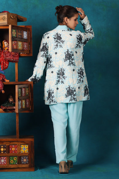 Powder Blue Pantsuit