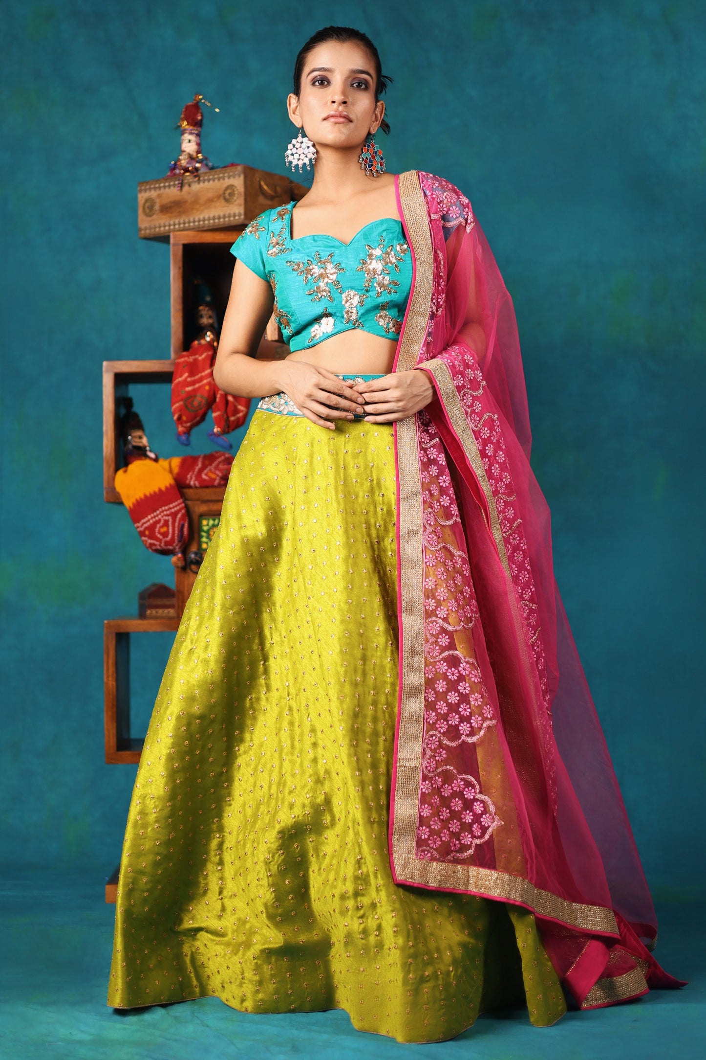 Lime Green Lehenga Set