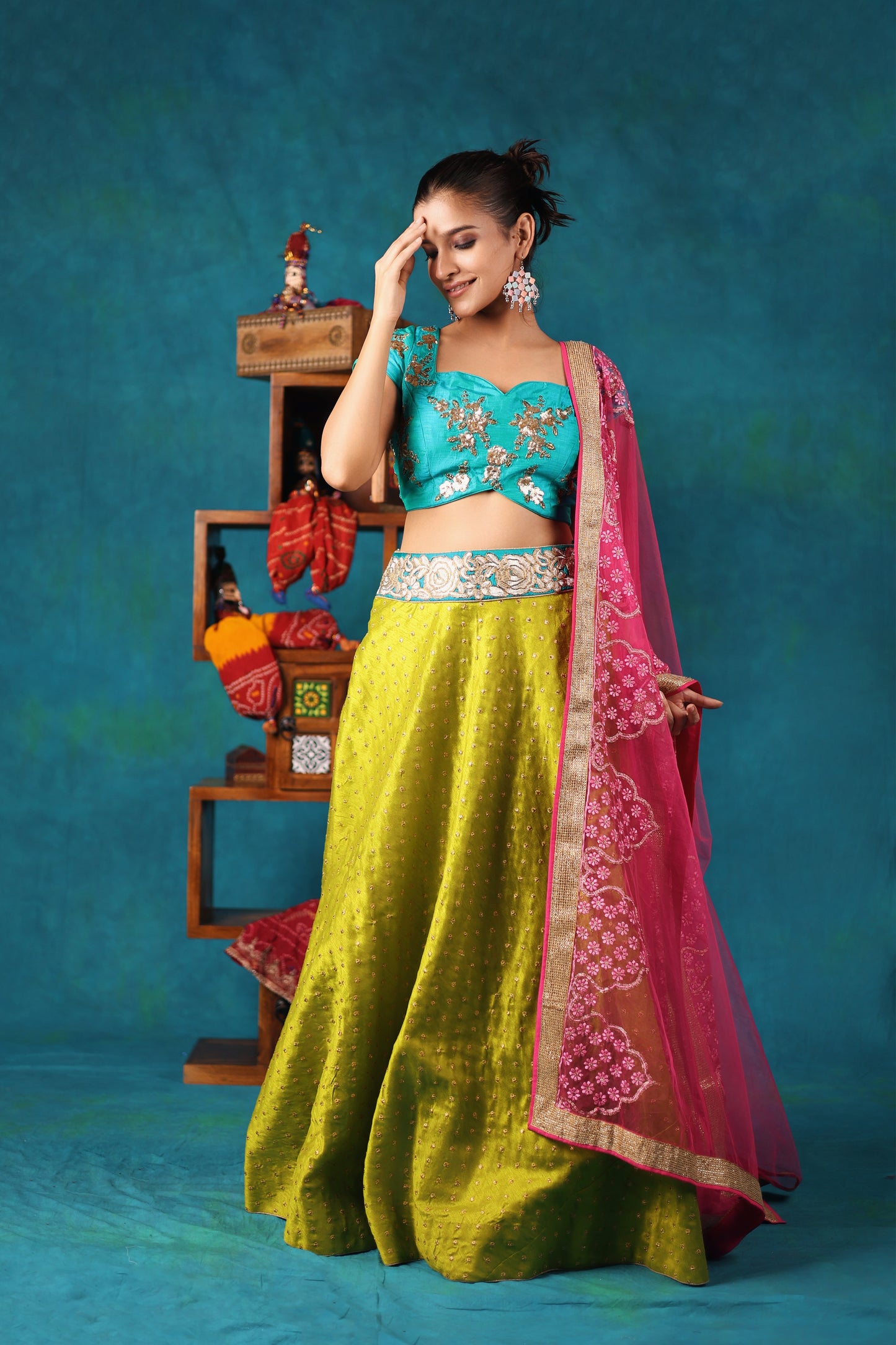 Lime Green Lehenga Set