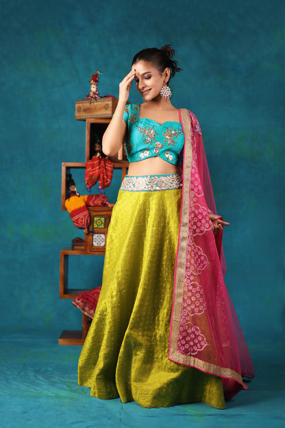 Lime Green Lehenga Set
