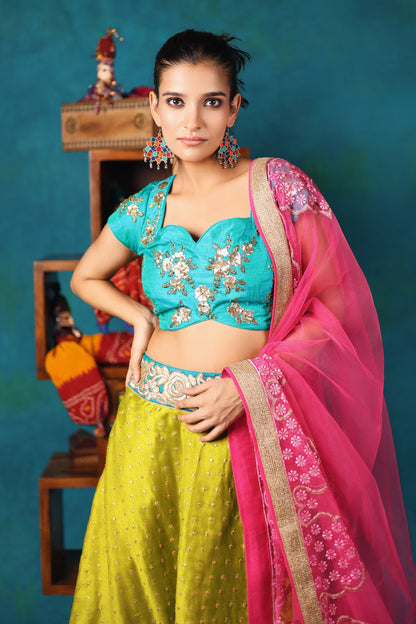 Lime Green Lehenga Set