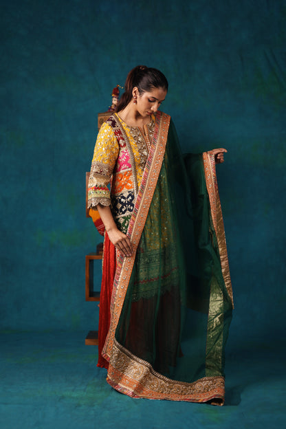 Multicolour Embroidered Kurta Set