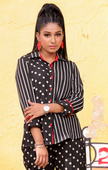Monotone Polka and Stripe Co-ord Set