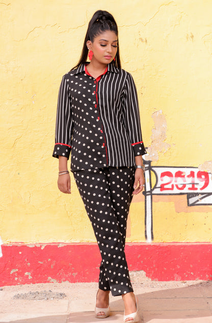 Monotone Polka and Stripe Co-ord Set
